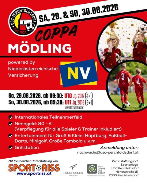Coppa Mödling 2026 – Internationales Jugendturnier beim USC Perchtoldsdorf