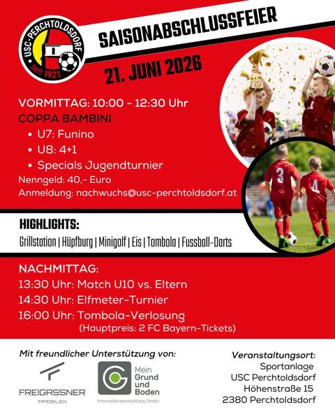 Saisonabschlussfeier 2026 beim USC Perchtoldsdorf